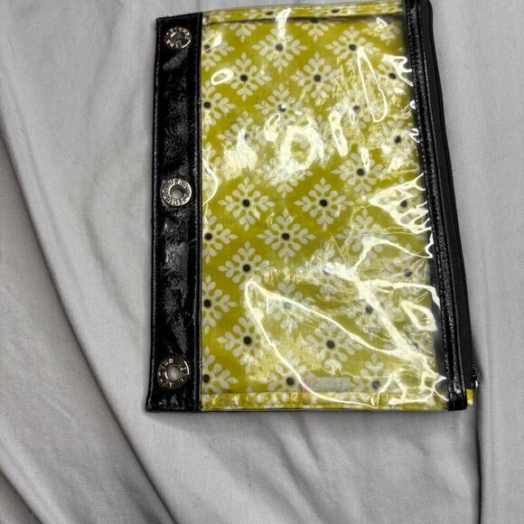 Vera Bradley Black Yellow Accessory Pouch - Picture 1 of 6